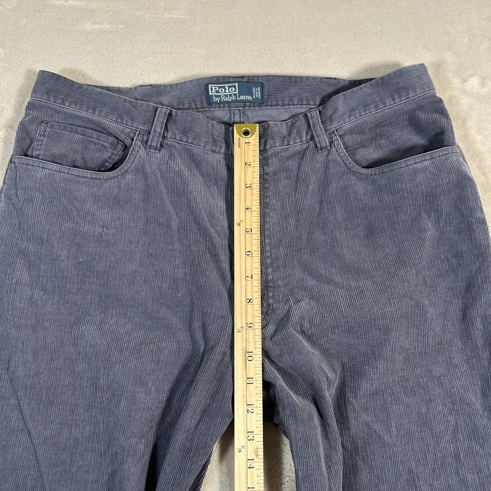 VTG 90s Polo Ralph Lauren Pants Mens 38x30 Blue Corduroy Classic Chino 5-Pocket - Picture 13 of 16